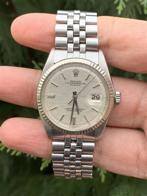 rolex 1601 linen dial|rolex 1601 datejust.